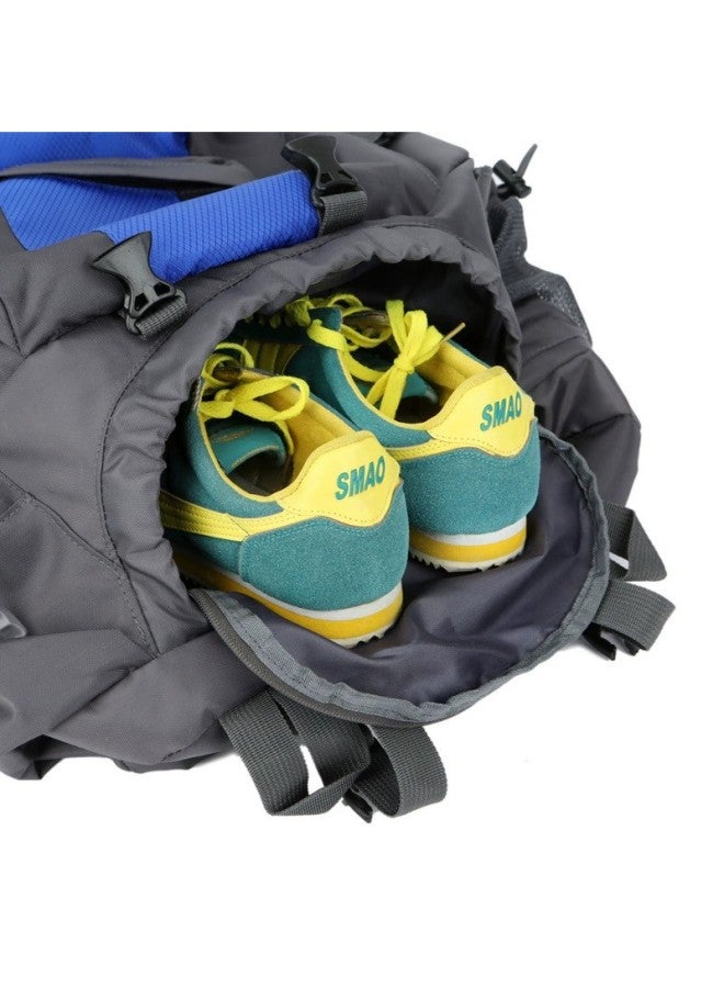 Mountaineering Hiking Outdoor Large Capacity Backpack Camping Travel Luggage Storage Backpack-Color:Blue-Capacity:20-35L - Image 4